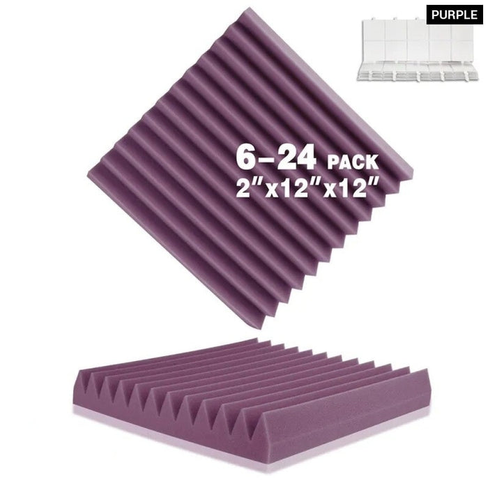 Studio Sound Proof Wall Foam Panels 6/12/24 Pcs Acoustic Foam Soundproofing On The Wall Insulation Sound Absorbing Material