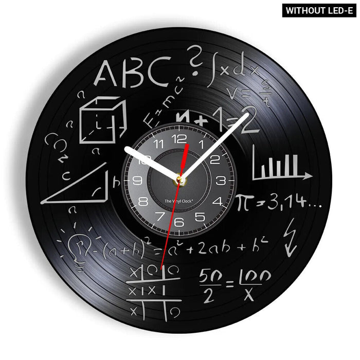 Math Equation Vinyl Record Wall Clock