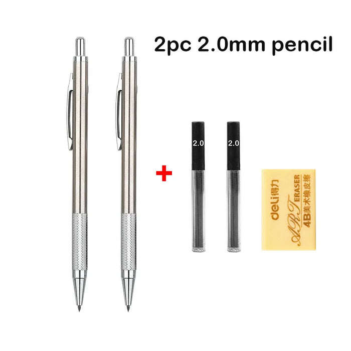 Full Metal Mechanical Pencil Set 0.3 To 2.0Mm Art