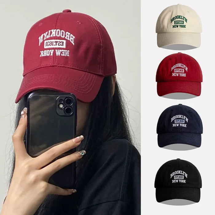 Embroidered Letter Baseball Cap For Women Spring Summer Sun Protection Hat Unisex Snapback For Sports And Casual Wear Mens Hip Hop Accessory