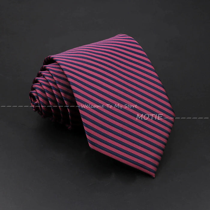 Mens Pink Purple Striped Tie For Business Weddings And Daily Wear