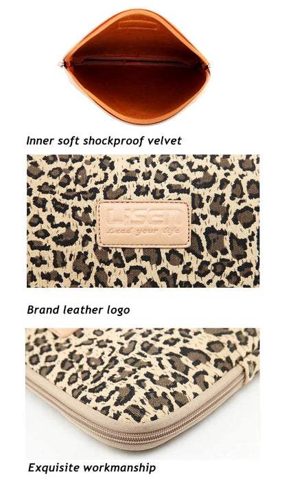 For Macbook Air Pro Womens 12,13.3,14,15.6 Inch Leopard