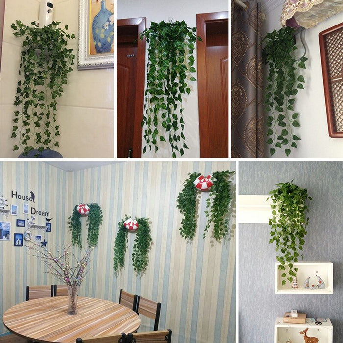 Artificial Plants Vines Wall Hanging Simulation Creeper Wall Hanging Indoor Green Plant Wall Decoration Fake Flower Rattan Plant