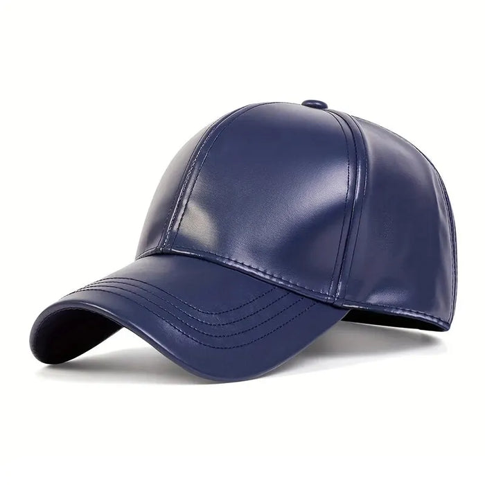 Adjustable Pu Leather Baseball Cap / Hat For Outdoor Wear