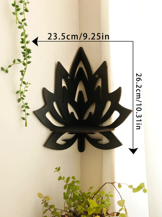 Boho Lotus Corner Shelf Wall Decor