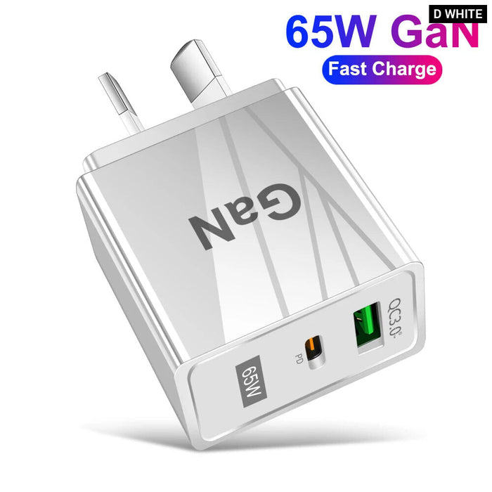65W Au Plug Gan Charger For Au/Nz Tablets Phones