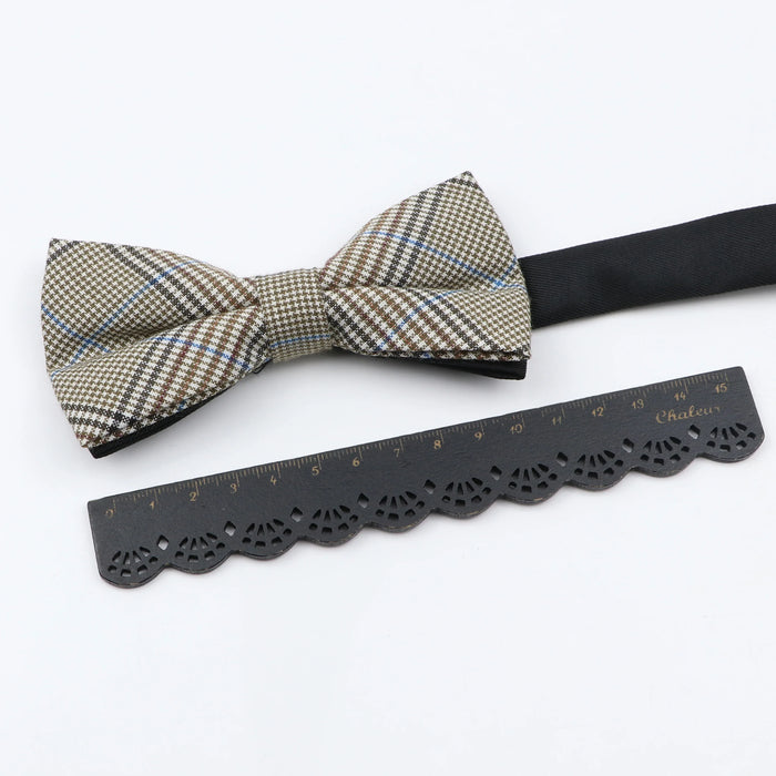 Classic Plaid Bowtie Adjustable Neckwear For Mens Fashion For Weddings And Parties