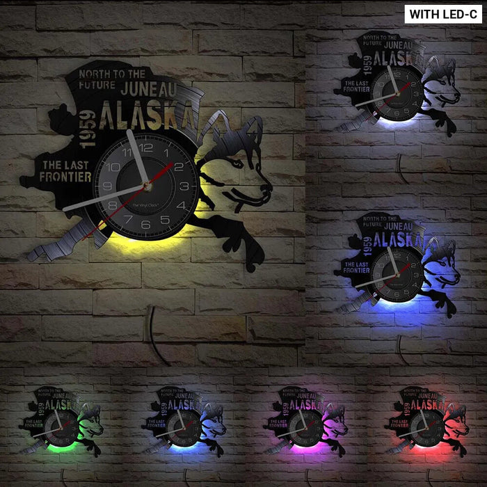 Alaska Cityscape Vinyl Record Clock