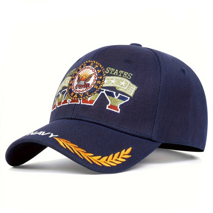 Navy Eagle Embroidered Snapback Cap / Hat For Outdoor Wear