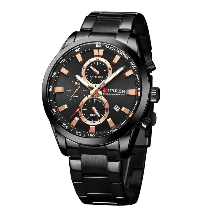 Multifunction Stainless Steel Quartz Men's Wristwatches With Date