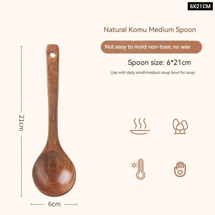 Handmade Natural Wood Soup Spoon For Cooking