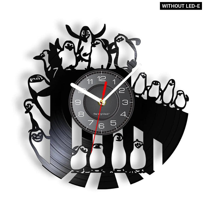 Penguin Vinyl Record Wall Clock