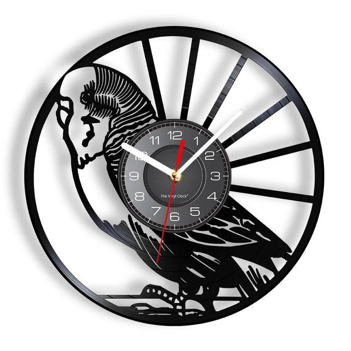 Nature Themed Budgie Vinyl Clock