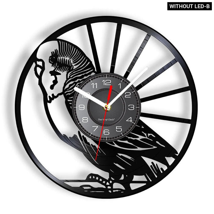 Nature Themed Budgie Vinyl Clock