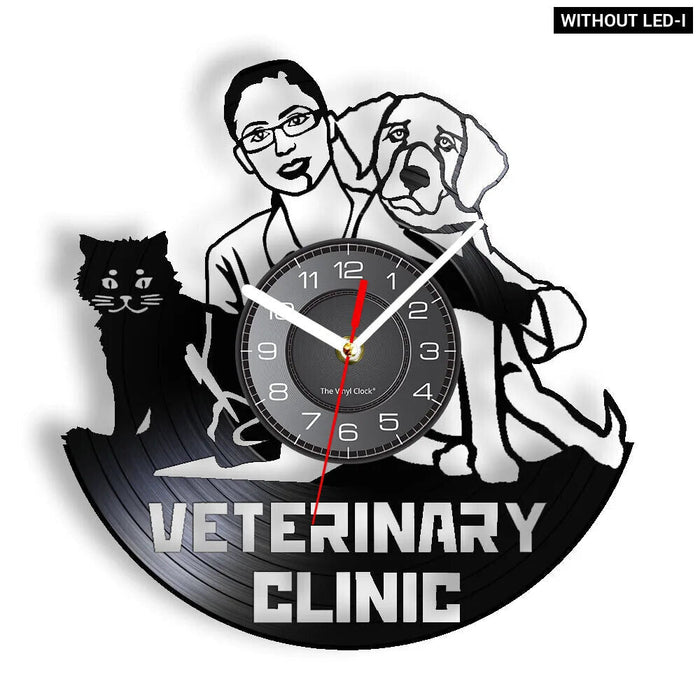 Vet Clinic Vinyl Wall Clock