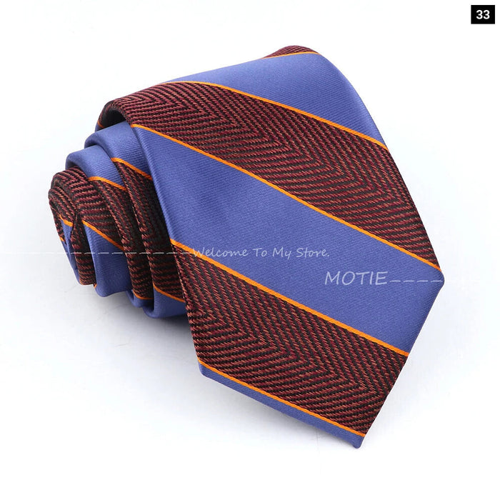 Premium Brown Striped Necktie For Business And Daily Wear