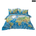 3 Piece World Map Bedding Set Duvet Cover With 2 Pillow