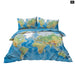 3 Piece World Map Bedding Set Duvet Cover With 2 Pillow