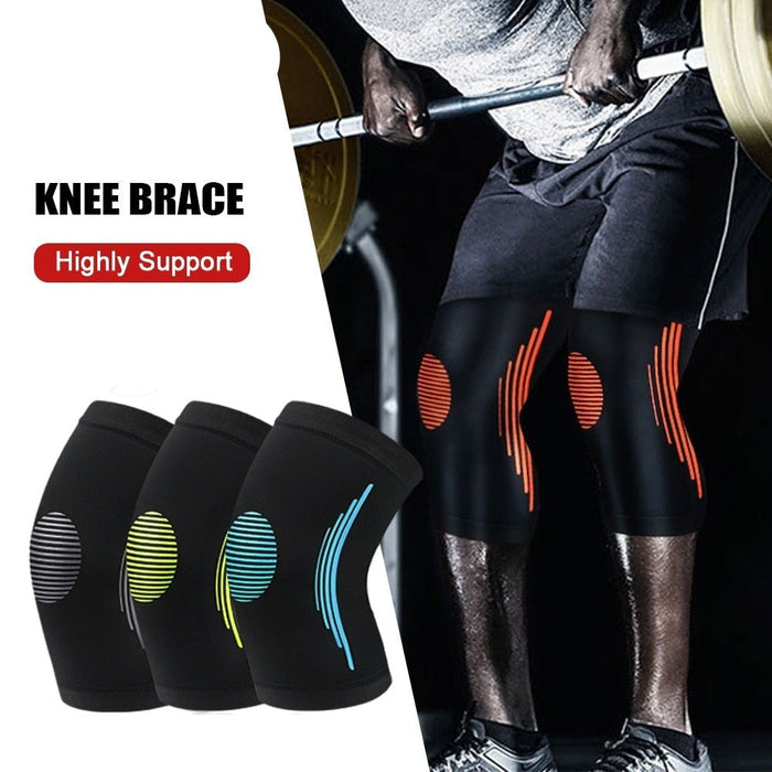 2Pcs Elastic Sports Compression Knee Brace for Running Basketball Weightlifting