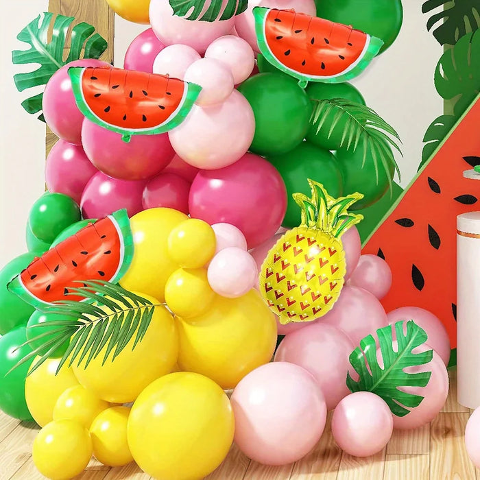 131Pcs Tropical Fruit Balloon Wreath Arch Kit Birthday And Summer Party Decoration Indoor And Outdoor Decoration Use