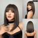 Brown Bob Wig With Bangs