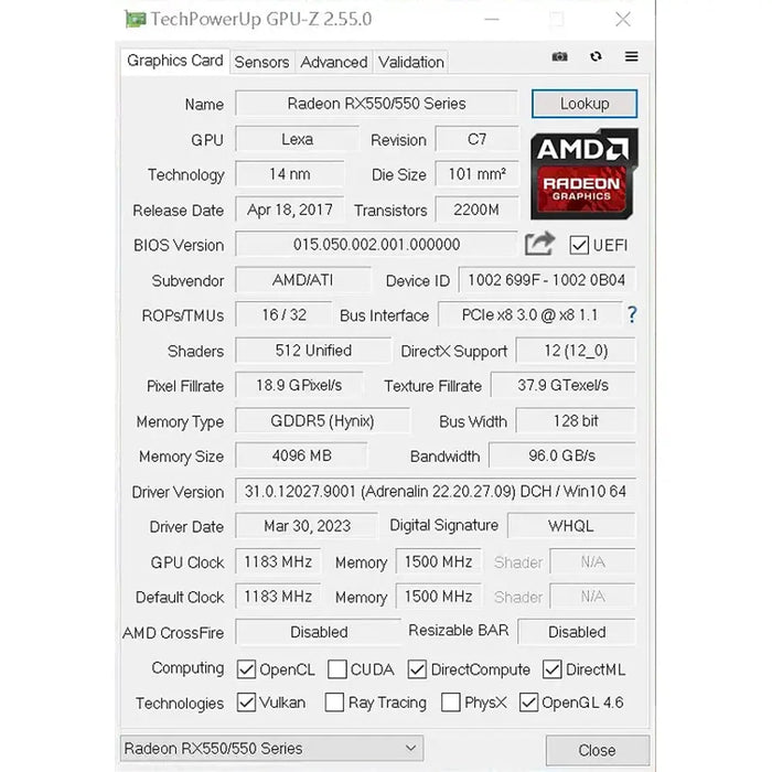 Soyo Radeon Rx 550 4G Gddr5 Gaming Gpu