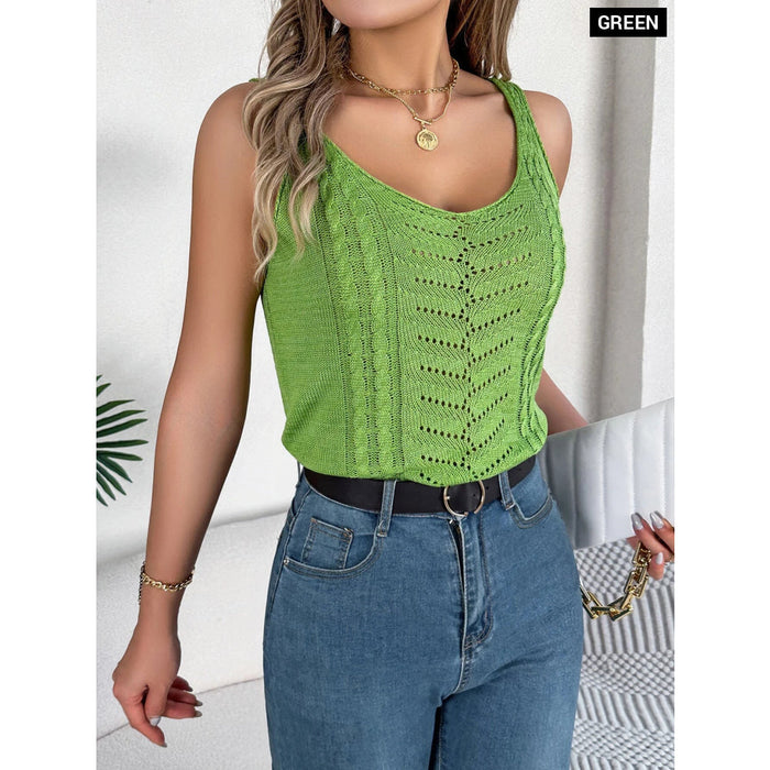 V Neck Knitted Tank Top for Women