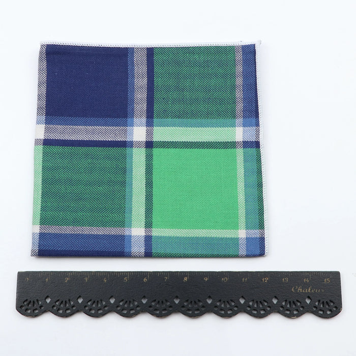 Vintage Plaid Cotton Hankerchiefs Pocket Squares