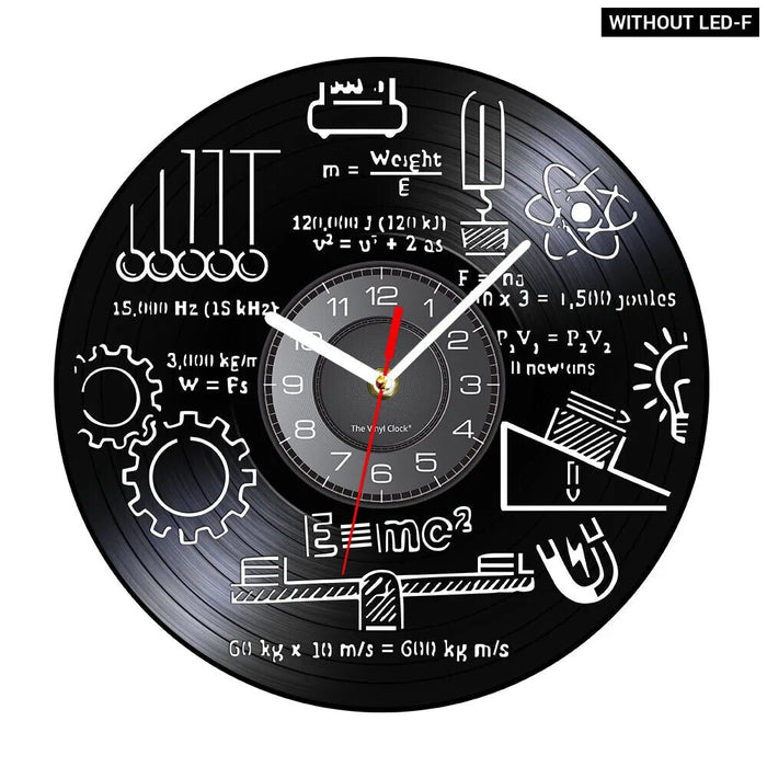 Math Equation Vinyl Record Wall Clock