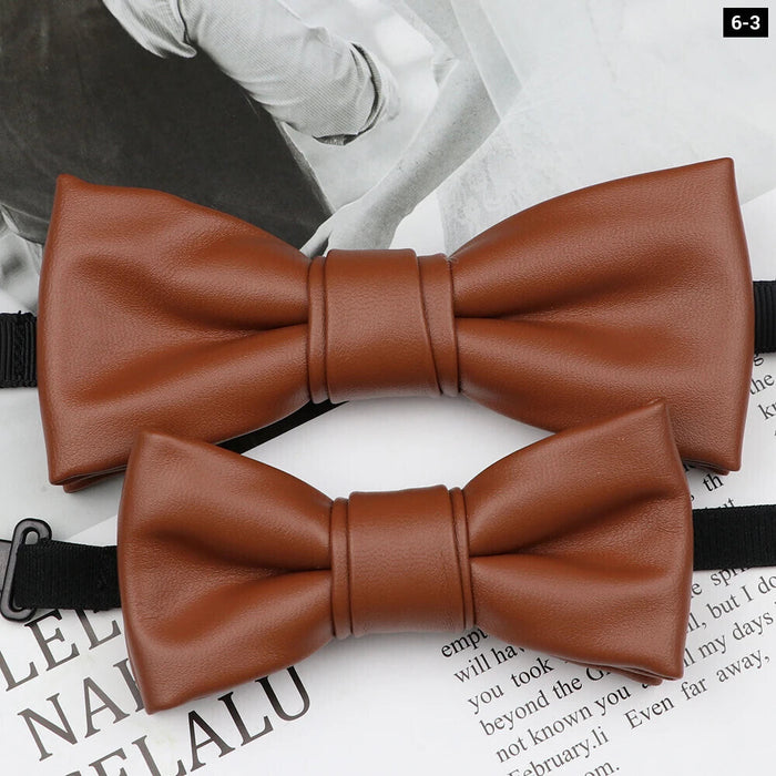 Leather Butterfly Bow Tie Set For Parties Weddings And Business Male And Female 40+ Colours