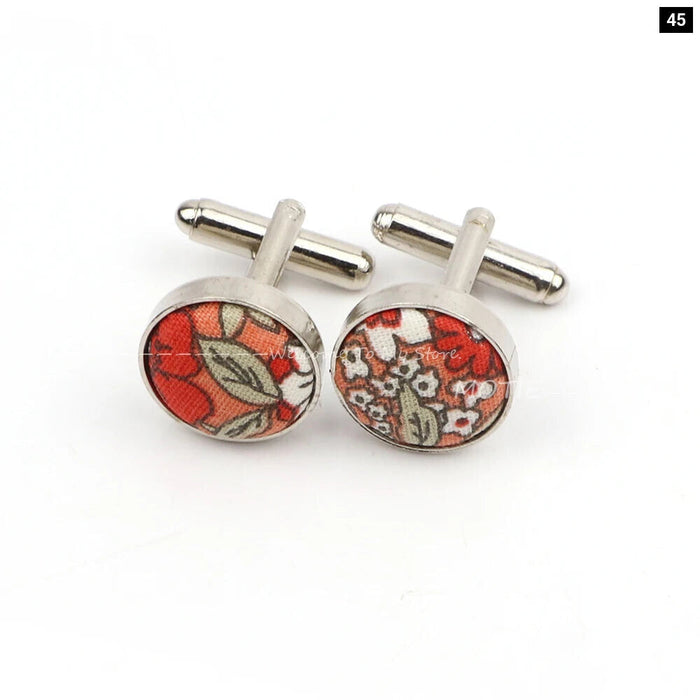 Floral Metal Cufflinks Daily Wear Accessory