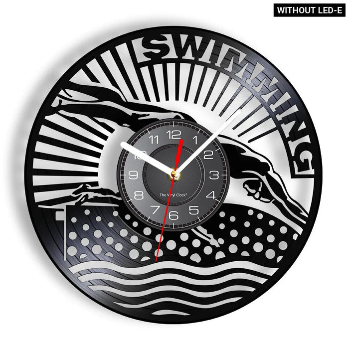 Swimming Pool Vinyl Record Wall Clock