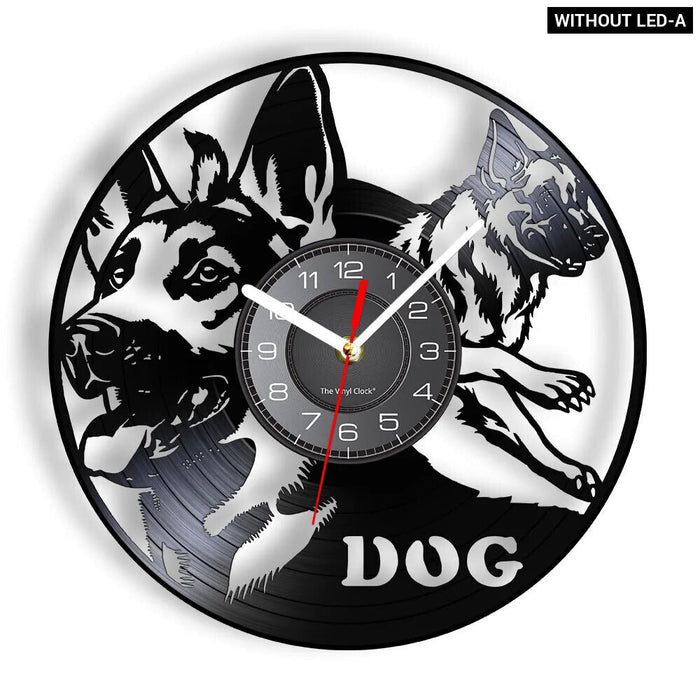 German Shepherd Vinyl Record Wall Clock