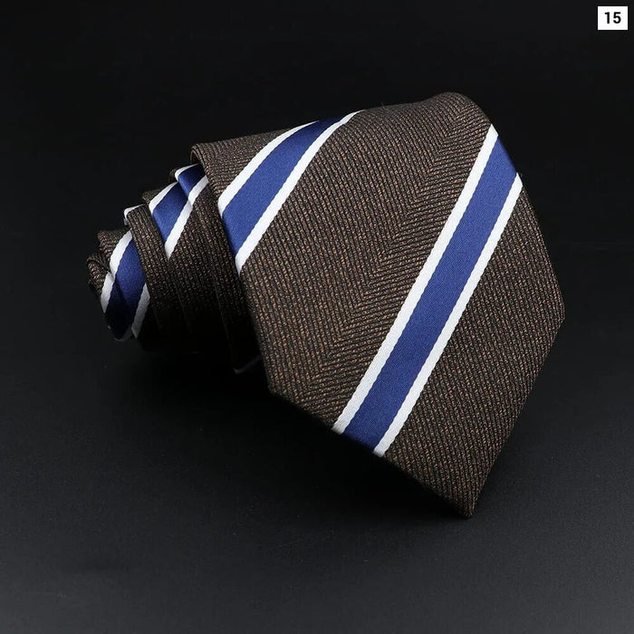 Mens Jacquard Striped Tie For Business Weddings And Daily Wear