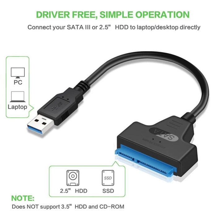 2.5 Inch Hard Disk Adapter Cable USB Easy Drive Cable Hard Drive Easy Drive Line SATA22 Pin String Oral Line