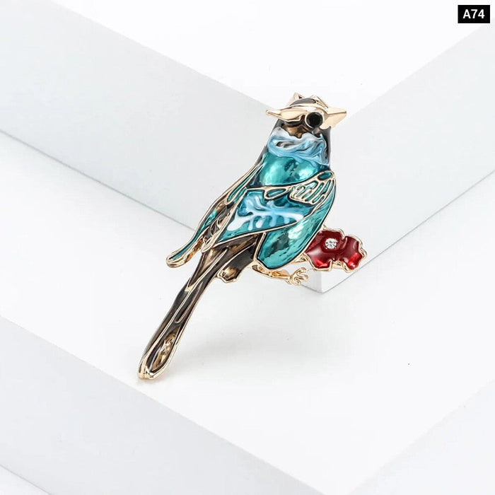 Enamel Pin 2 Colour Thrush Birds Lapel Pin For Clothing