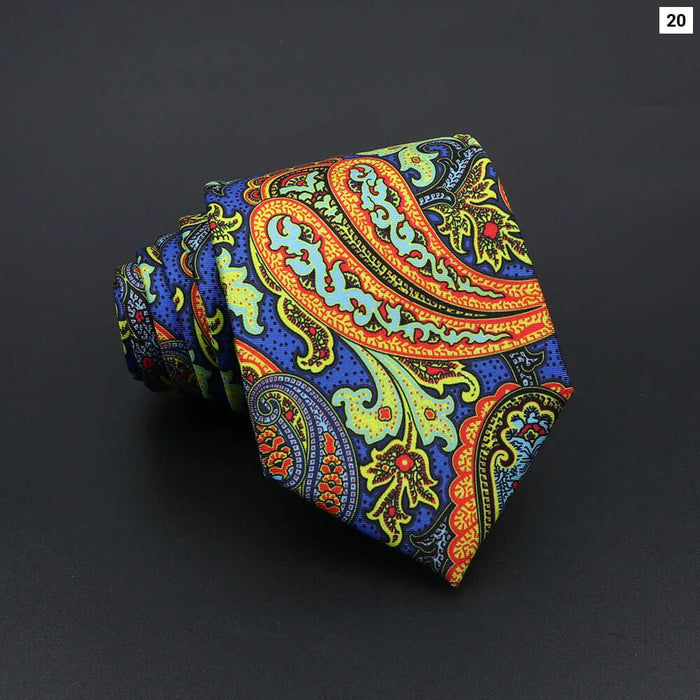 Super Soft Paisley Necktie 7Cm Slim Business Tie For Men