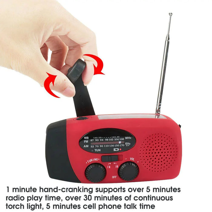 Portable Solar Hand Crank Radio With Power Bank