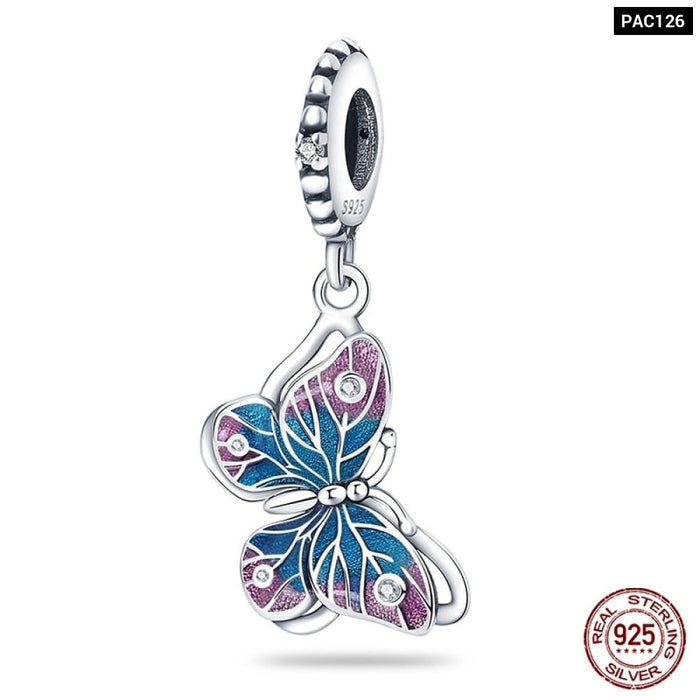 Fit Pandora 925 Original Bracelet 925 Sterling Silver Flower Bird Series Charms Beads For Women DIY Jewelrys Making