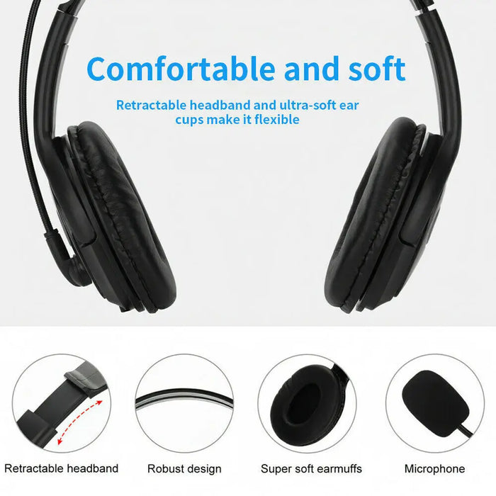 Noise Cancelling USB Headset with Mic