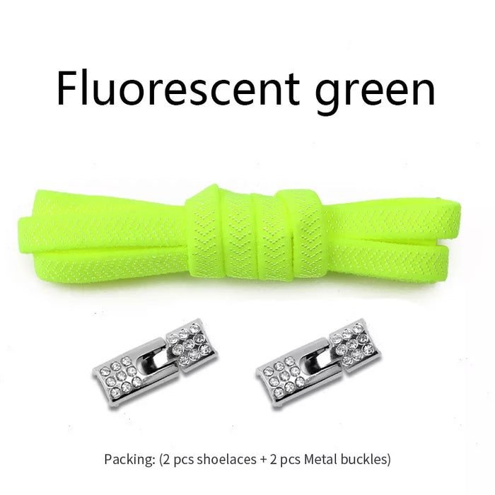 Elastic Sneakers Diamond Cross Locks Without Ties Shoe Laces For Kids & Adults Shoes 8Mm Width