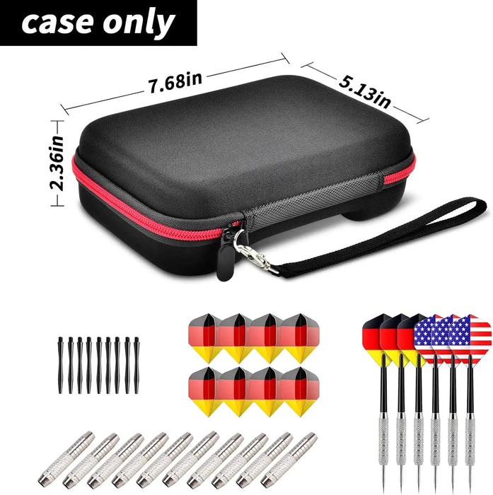 6 Steel Soft Tip Darts Case Holder Compact Storage Box For Dart Tips Set