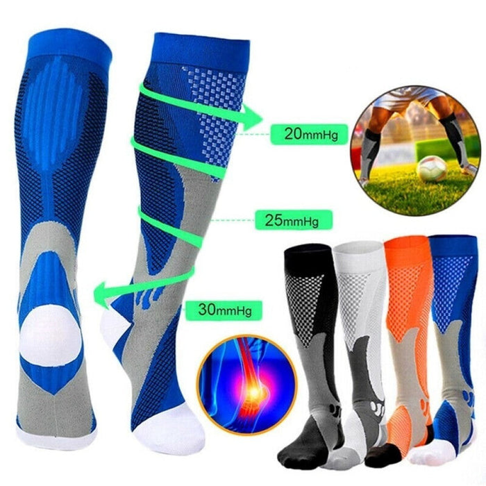 1 Pair Breathable Nylon Compression Long Socks For Running Basketball Football