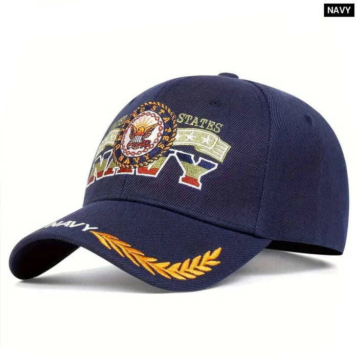 Navy Eagle Embroidered Snapback Cap / Hat For Outdoor Wear