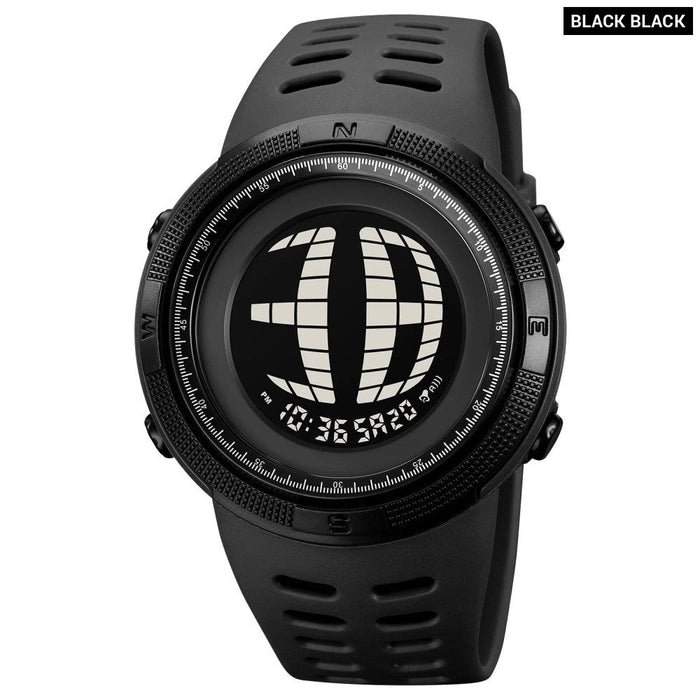 Men's TPU Band Band LED Date Calendar Display Digital 5ATM 50M Water Resistant Wristwatch