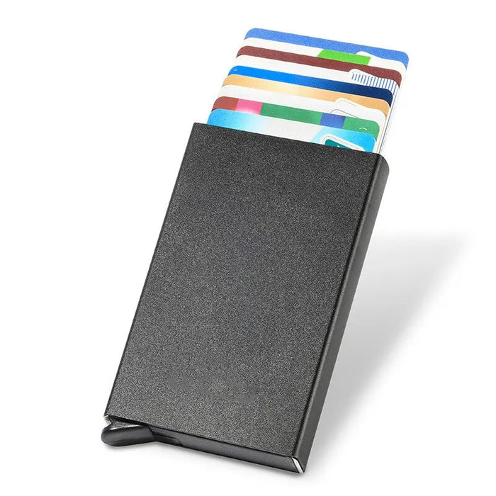 Slim Pop Up Wallet Rfid Blocking Mini Metal Case For Men Women Minimalist Credit Card Holder