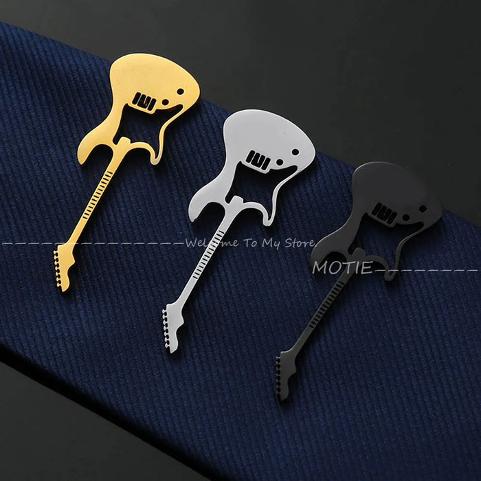 Music Notation Tie Clip Golden Piano Keys Stainless Steel Party Wedding Accessory