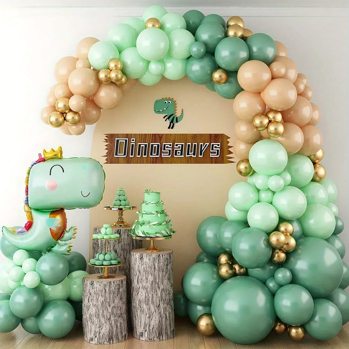 131Pcs Dinosaur Balloon Garland Arch Kit Forest Themed Parties Birthday Parties Holidays Home Indoor And Outdoor Decor