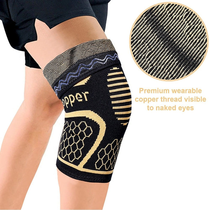 Copper Knee Protector Pads for Sports Workout Arthritis Joint Pain Relief