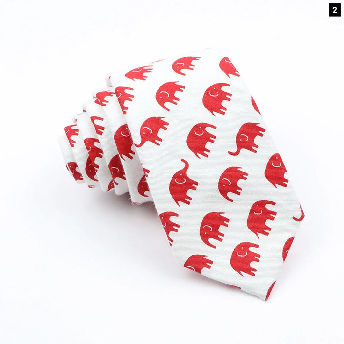 Cartoon Fruit Floral Animal Neck Ties Mens Casual Cotton Tie For Weddings And Parties